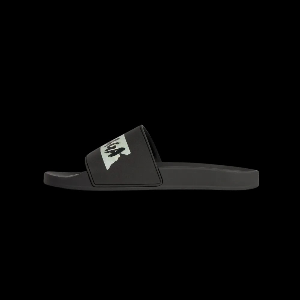 Balenciaga Pool Slide Sandal In Black - HypeFly India View 3