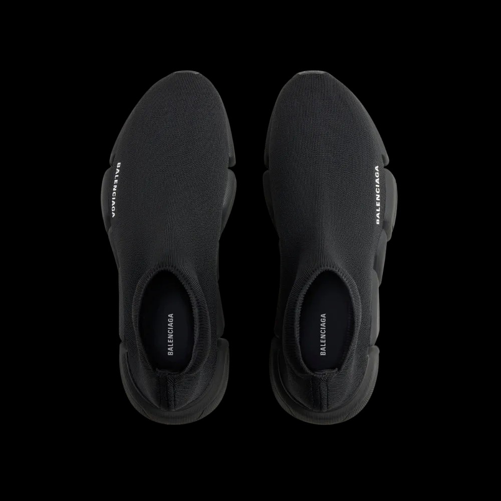 Balenciaga Speed 2.0 Recycled Knit Sneaker in Black - HypeFly India View 2