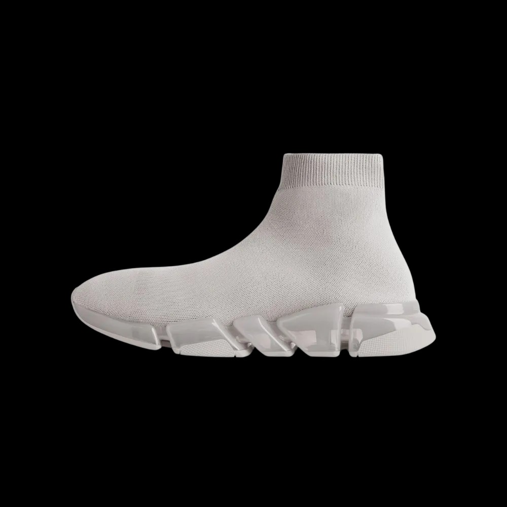 Balenciaga Speed 2.0 Full Clear Sole Recycled Knit Sneaker In Grey - HypeFly India View 3