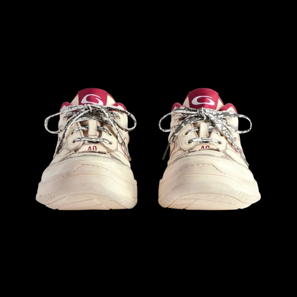Balenciaga Hamptons Medium Worn-Out Sneaker In Off White - HypeFly India View 4
