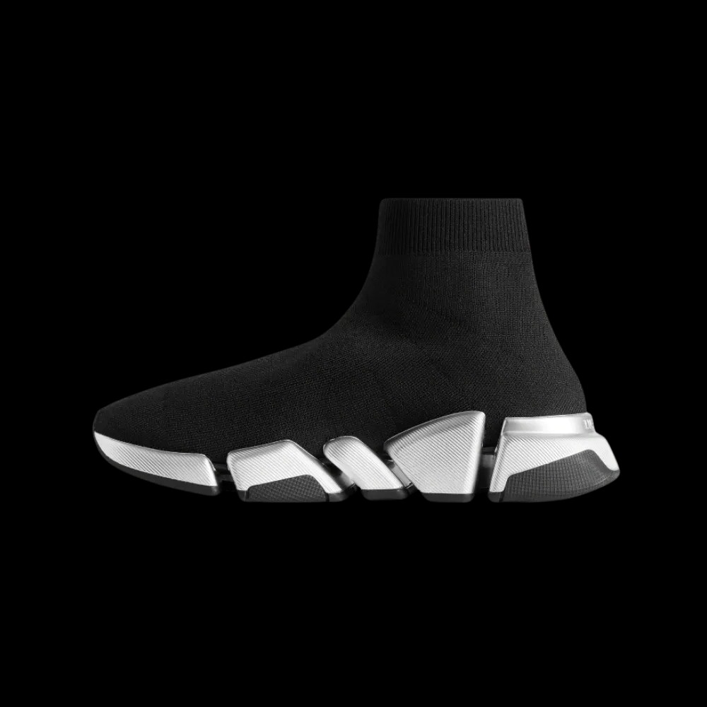 Balenciaga Speed 2.0 Recycled Knit Sneaker In Black - HypeFly India View 3