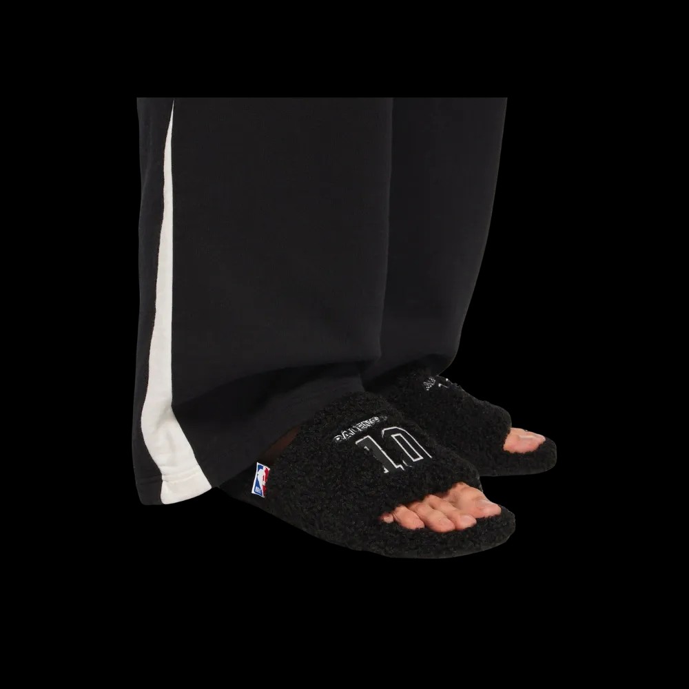 Balenciaga NBA Collaboration Furry Open Mule In Black - HypeFly India View 5
