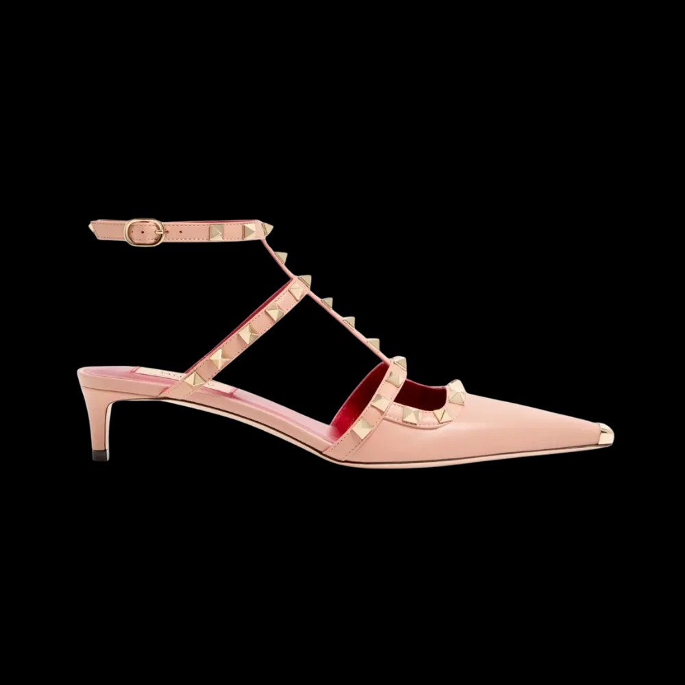 Valentino Rockstud Court Shoes In Kid Leather 40mm Phard - HypeFly India View 1