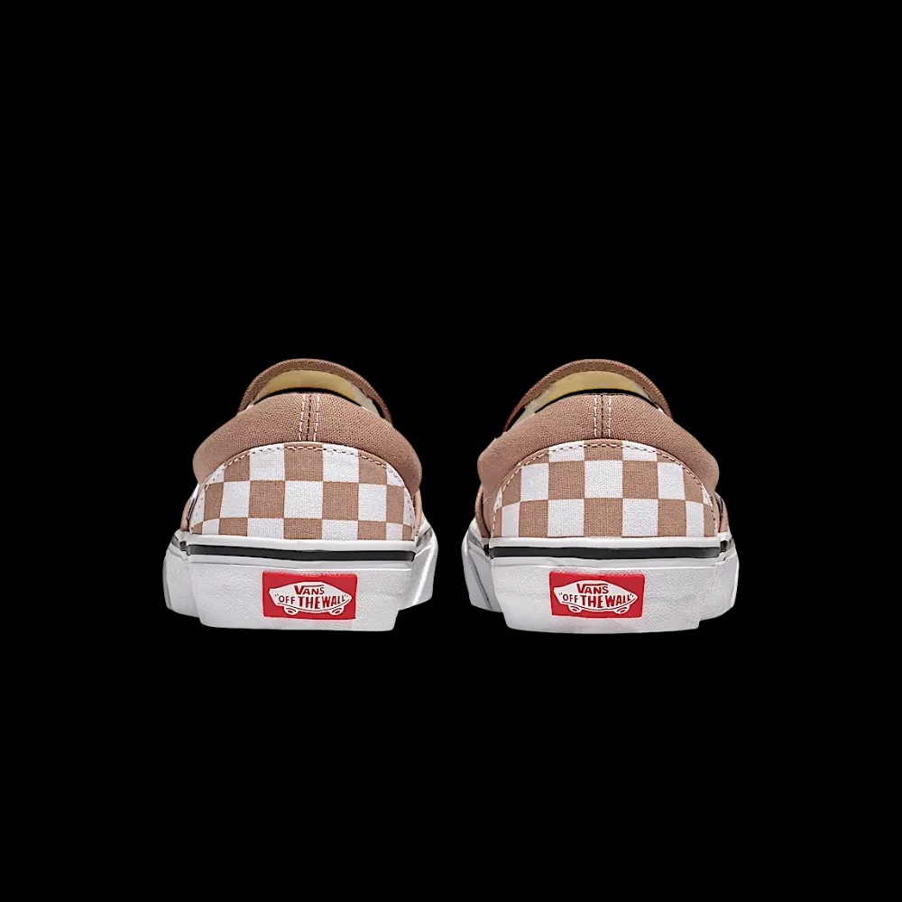 Vans Classic Slip-On Checkerboard Shoe Warm Taupe Brown - HypeFly India View 3