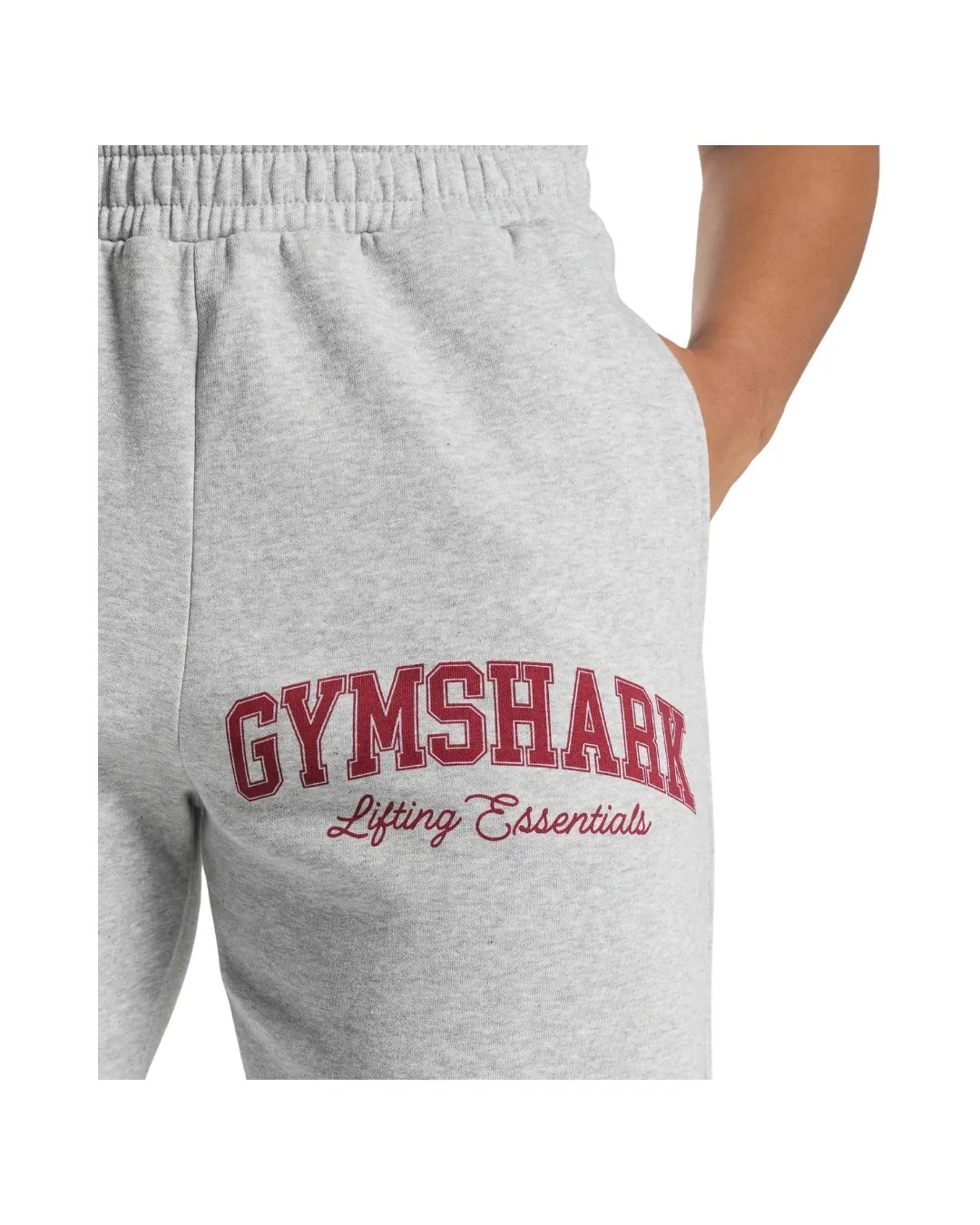 Gymshark Lifting Essentials Graphic Brushed Oversized Joggers Light Grey Core Marl - HypeFly India View 5