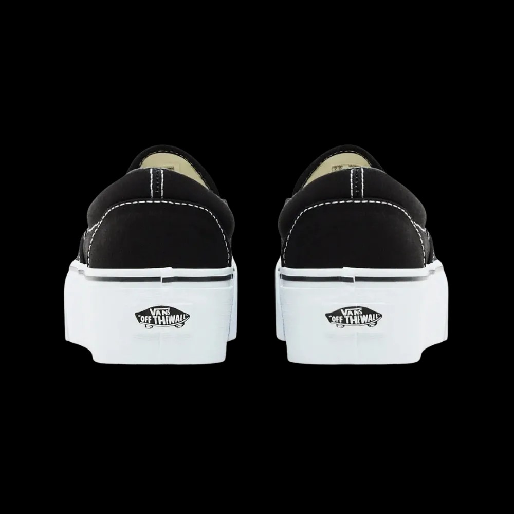 Vans Classic Slip-On Platform Shoe Black And White - HypeFly India View 3