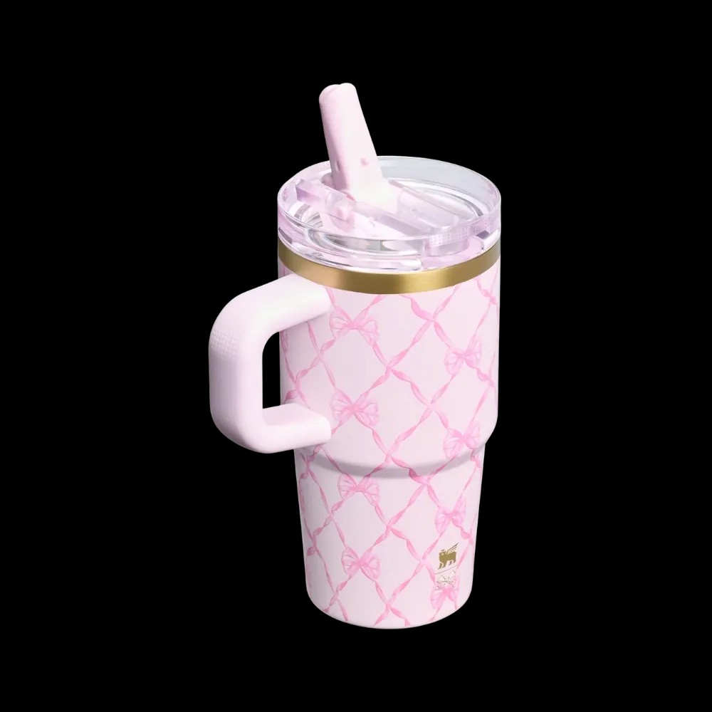 Stanley 1913 x LoveShackFancy Holiday The Quencher Details ProTour Tumbler Set 2-pack Baby Bow Pink Peppermint - HypeFly India View 6