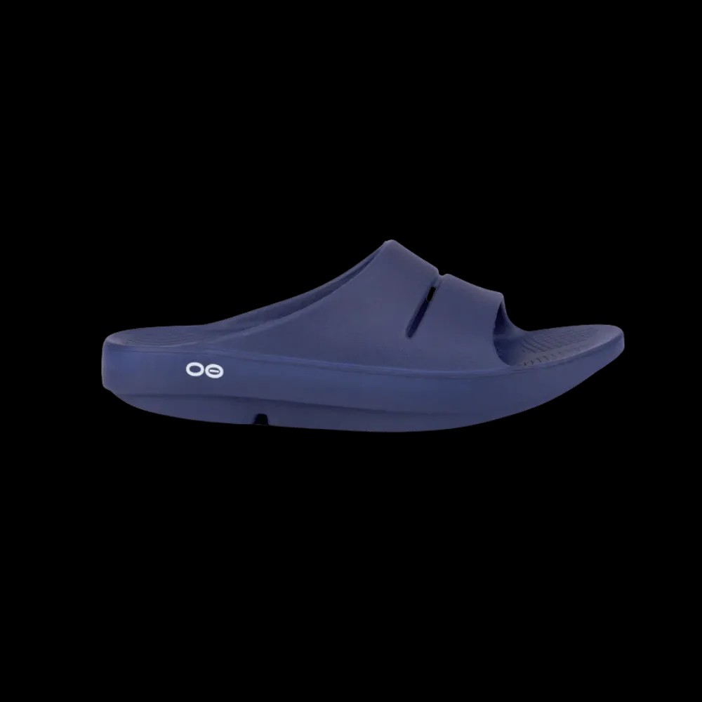  Oofos OOahh Slide Sandal Navy - HypeFly India View 1