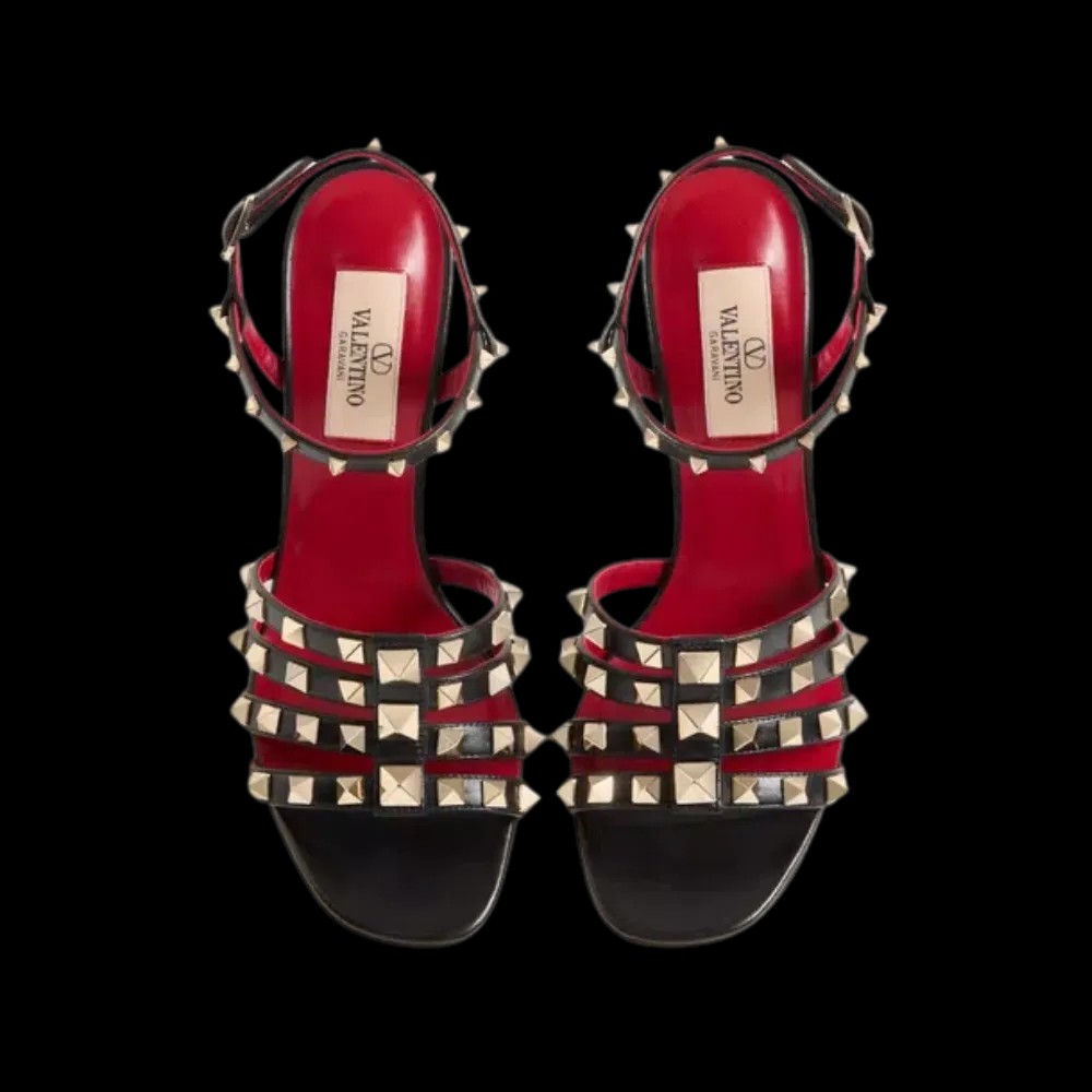 Valentino Rockstud Kidskin Sandal 100mm Black - HypeFly India View 2