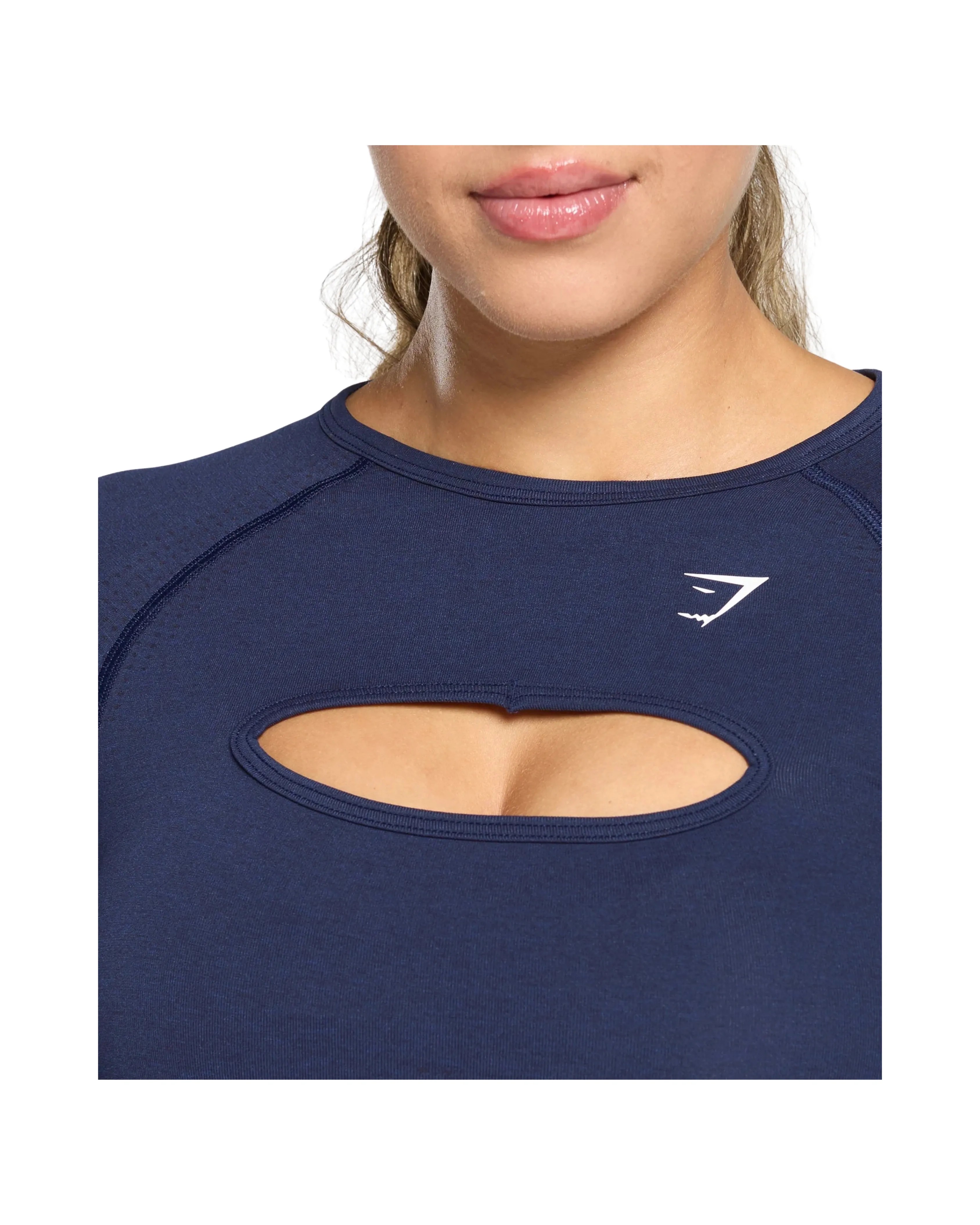 Gymshark Vital Long Sleeve Cut Out Top Body fit Heavy Blue/Marl - HypeFly India View 5
