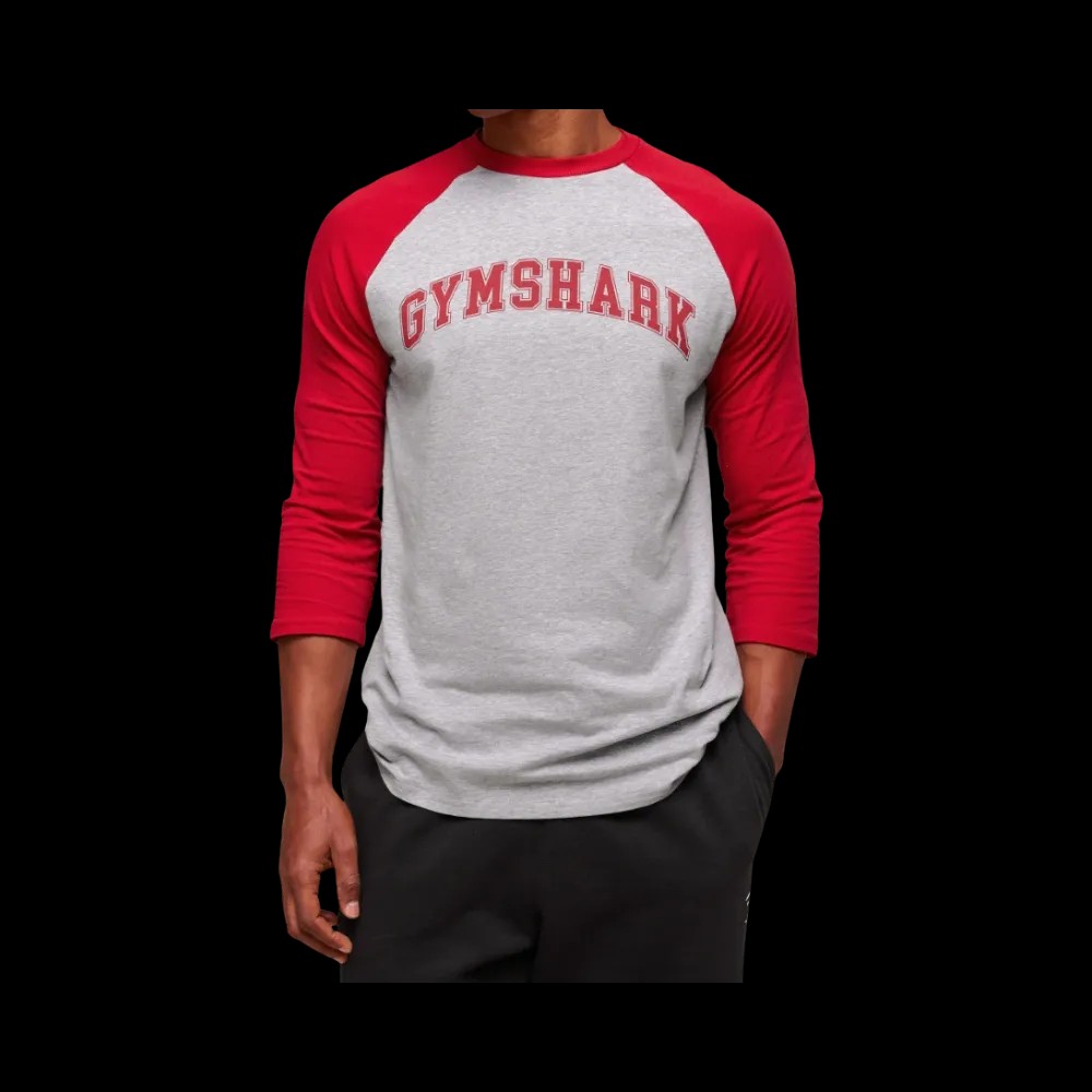 Gymshark GSLC Raglan 3/4 Sleeve T-Shirt - Conditioning Red - HypeFly India View 5