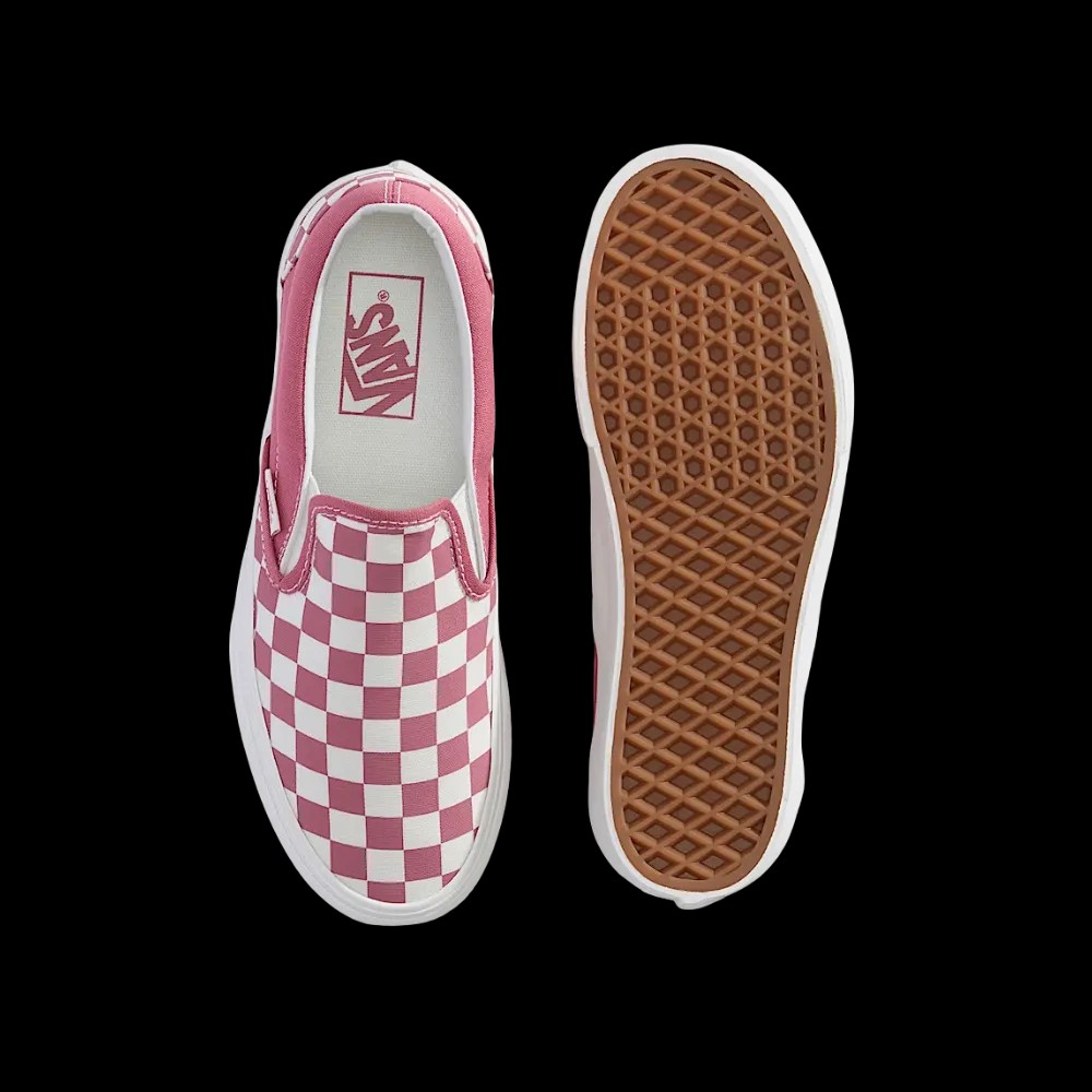 Vans Classic Slip-On Checkerboard Platform Shoe Mauvewood Pink - HypeFly India View 3