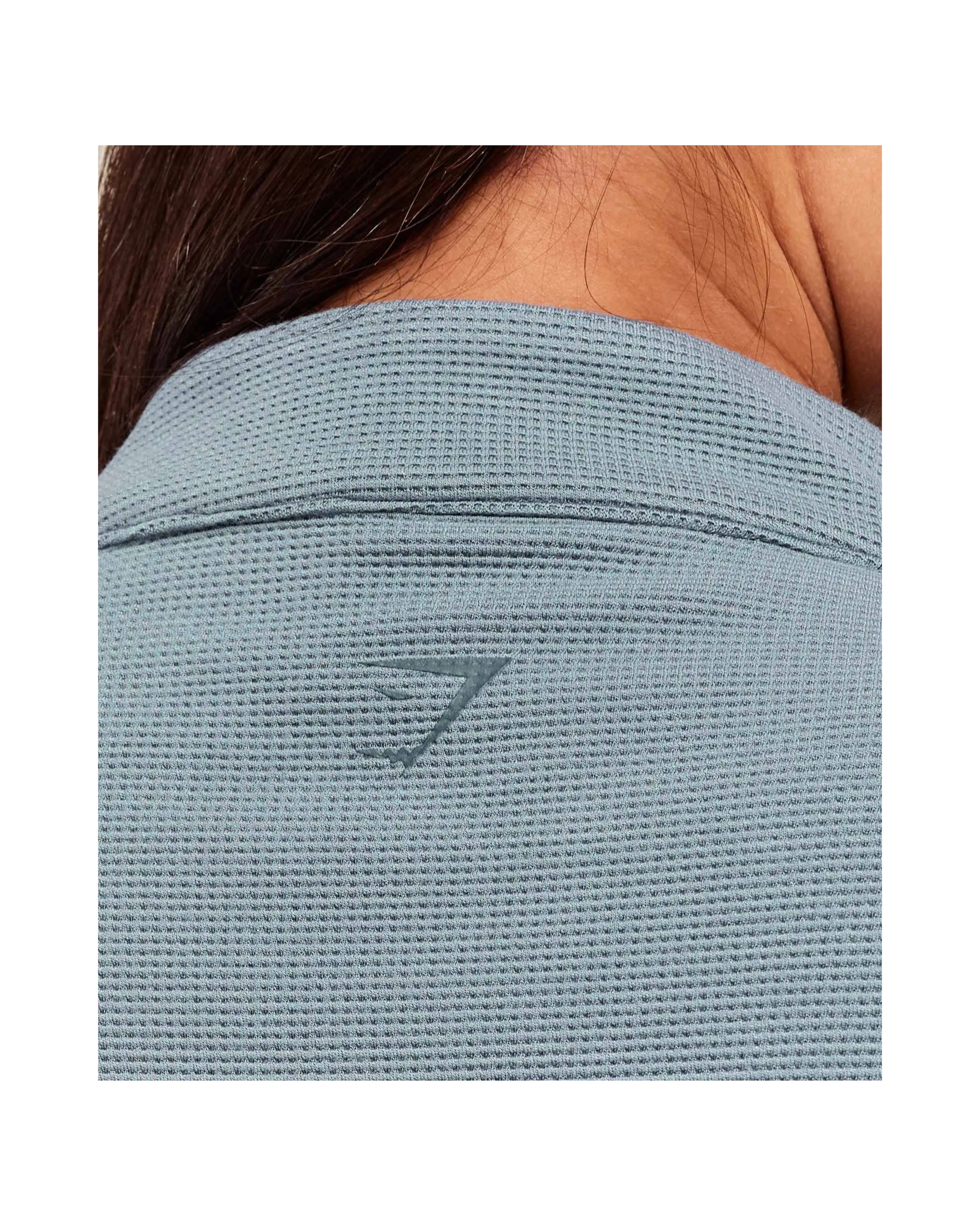 Gymshark Waffle Midi Zip Up Jacket Iron Blue - HypeFly India View 5