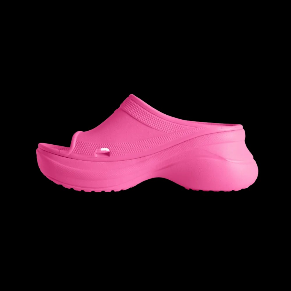 Balenciaga Pool Crocs Slide Sandal In Pink - HypeFly India View 3