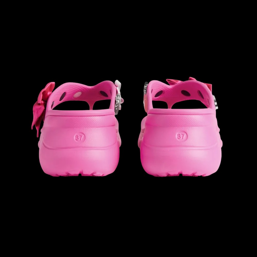 Balenciaga Crocs Thong Jibbitz In Glossy Pink - HypeFly India View 2