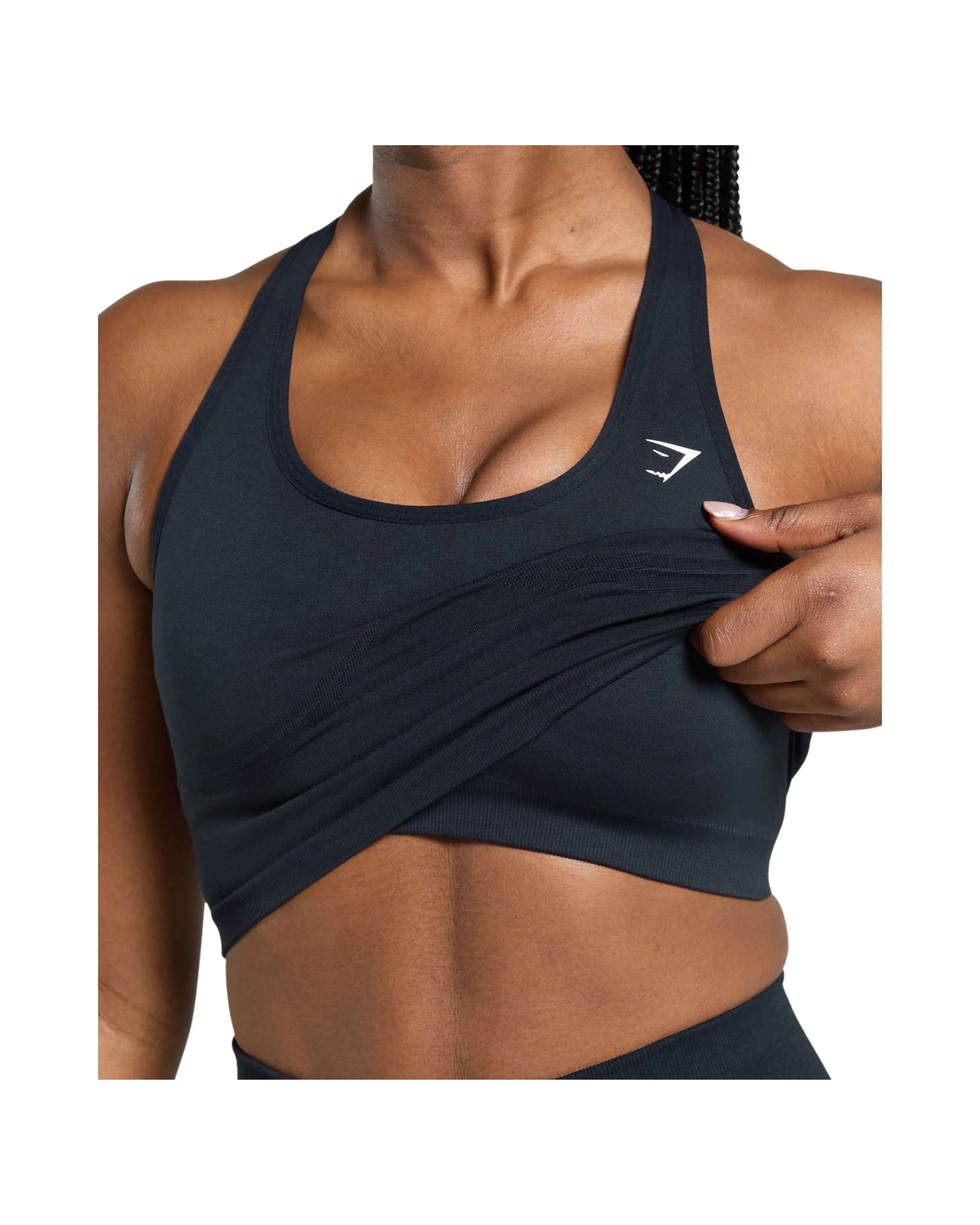 Gymshark Lift Seamless Midi Tank With Shelf Midnight Blue - HypeFly India View 5