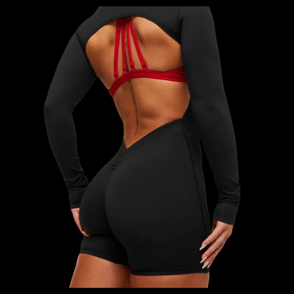 Gymshark Lifting Dipped Waistband All-In-One Black - HypeFly India View 2