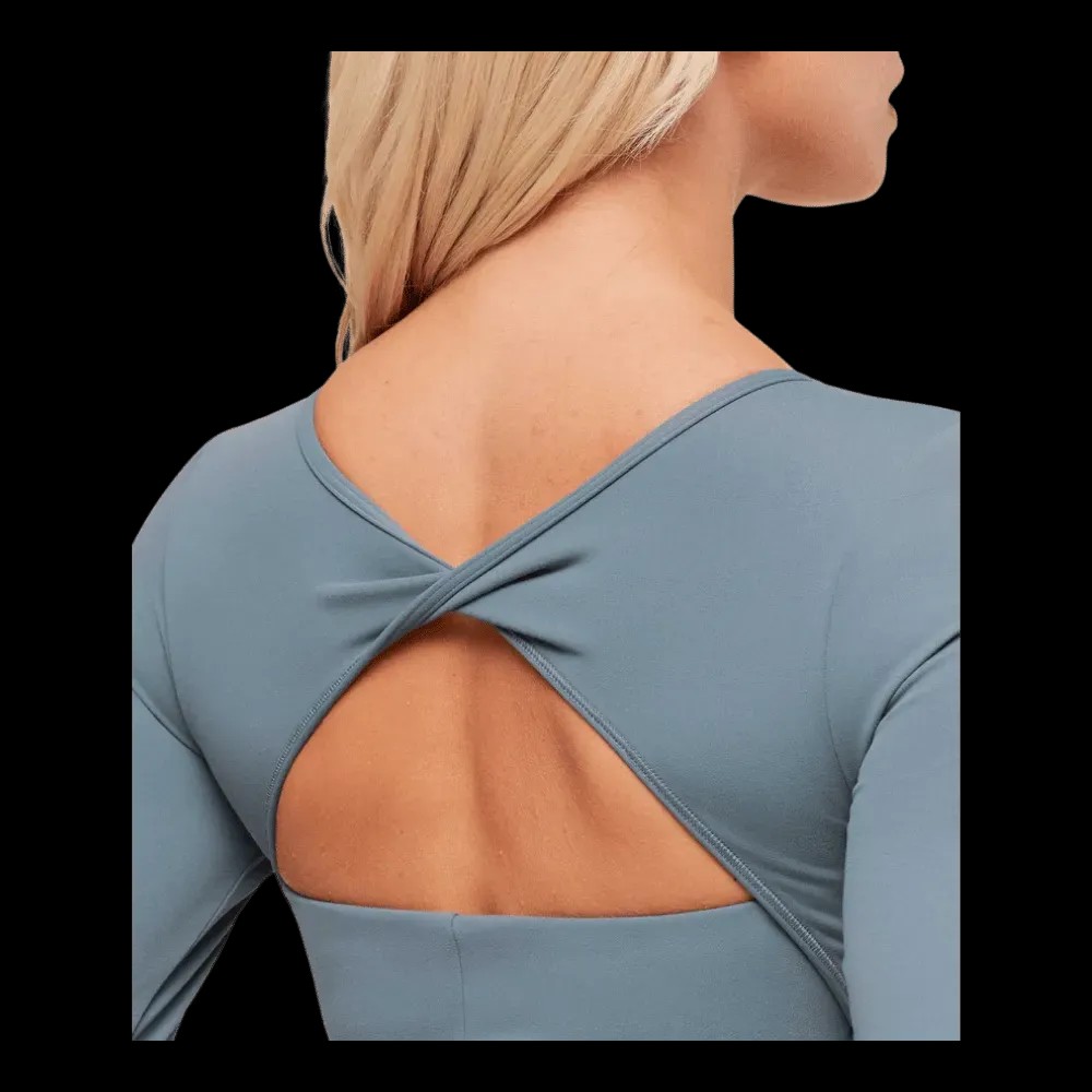 Gymshark Twist Back Long Sleeve Top Iron Blue - HypeFly India View 5