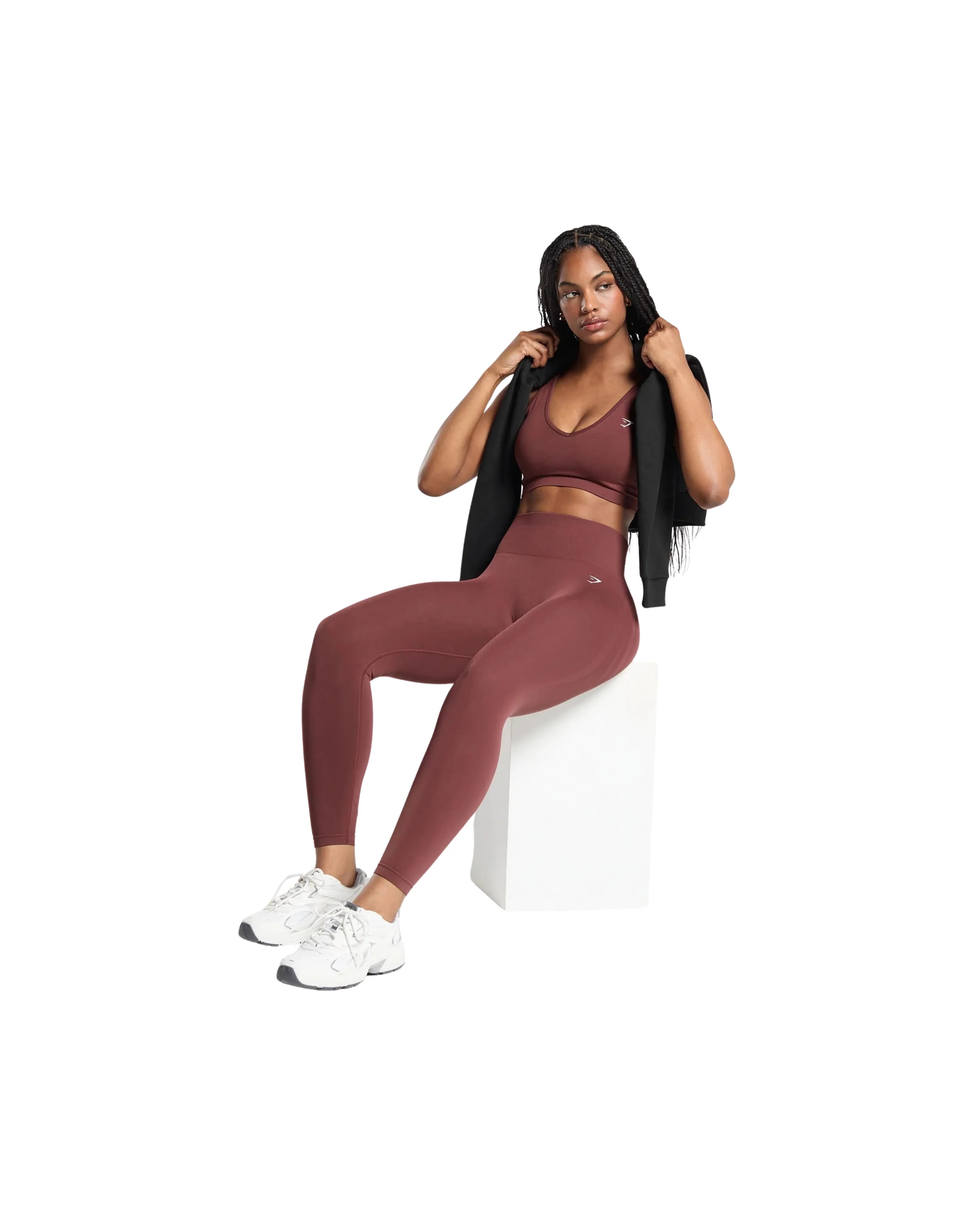 Gymshark Everyday Seamless Leggings Burgundy Brown - HypeFly India View 5