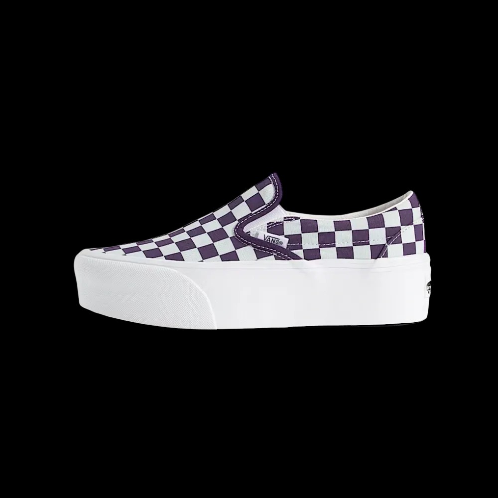 Vans Classic Slip-On Checkerboard Platform Shoe Gothic Grape Purple - HypeFly India View 2