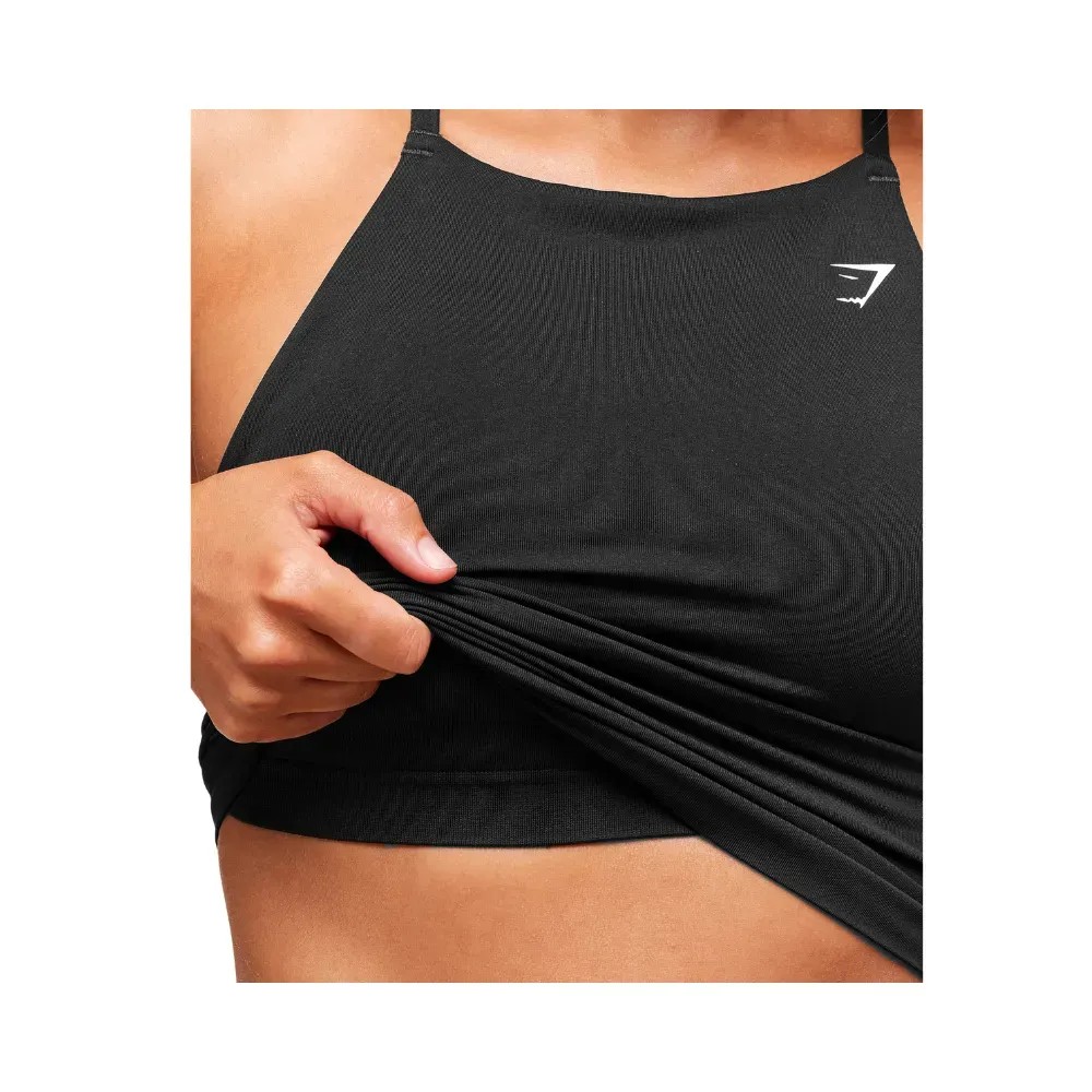 Gymshark Everyday Seamless Tank With Shelf Black - HypeFly India View 5
