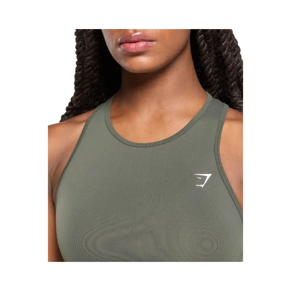 Gymshark Everyday Seamless Tight Fit Tank Strength Green - HypeFly India View 2