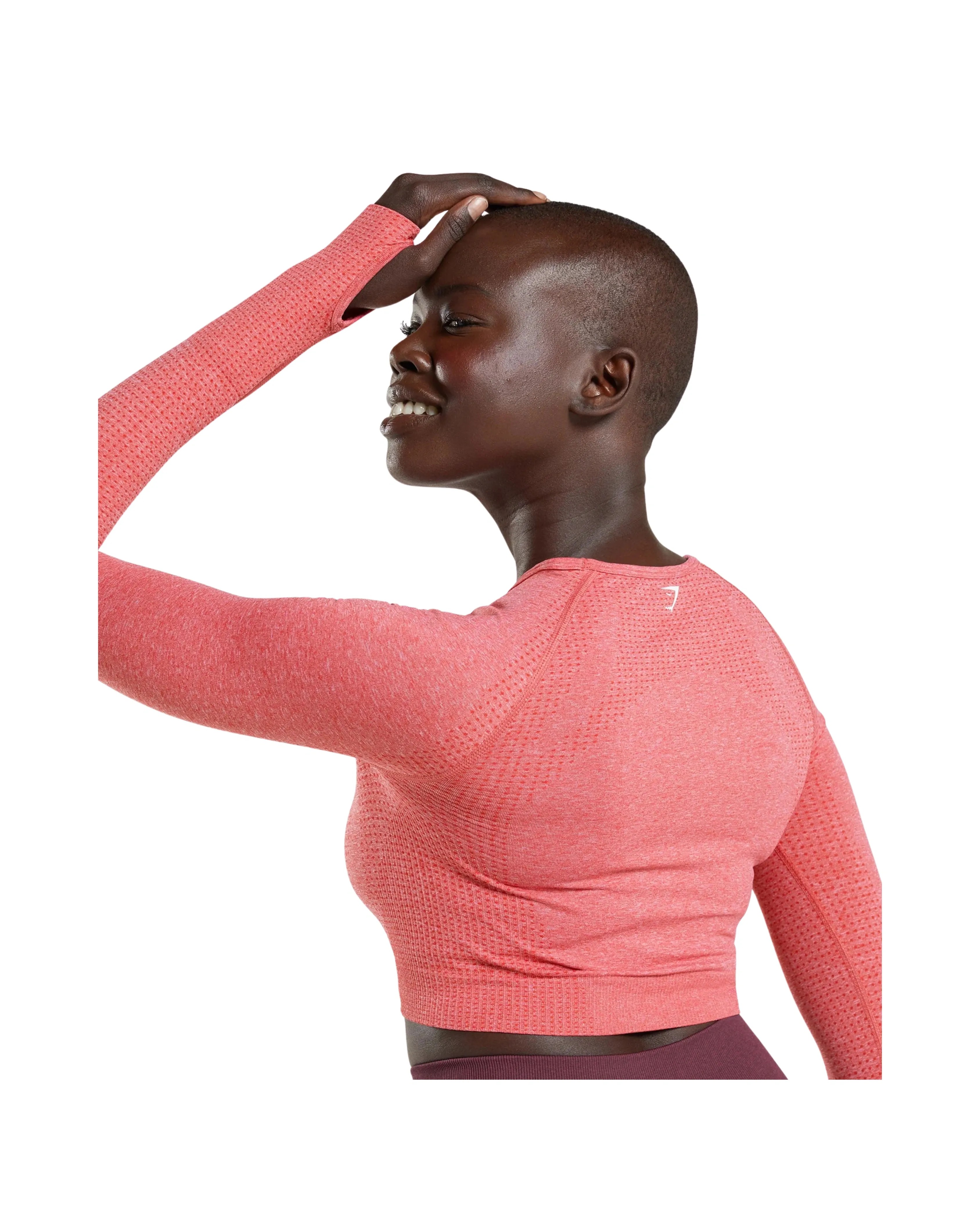 Gymshark Vital Crop Top Chilli Red Marl - HypeFly India View 5