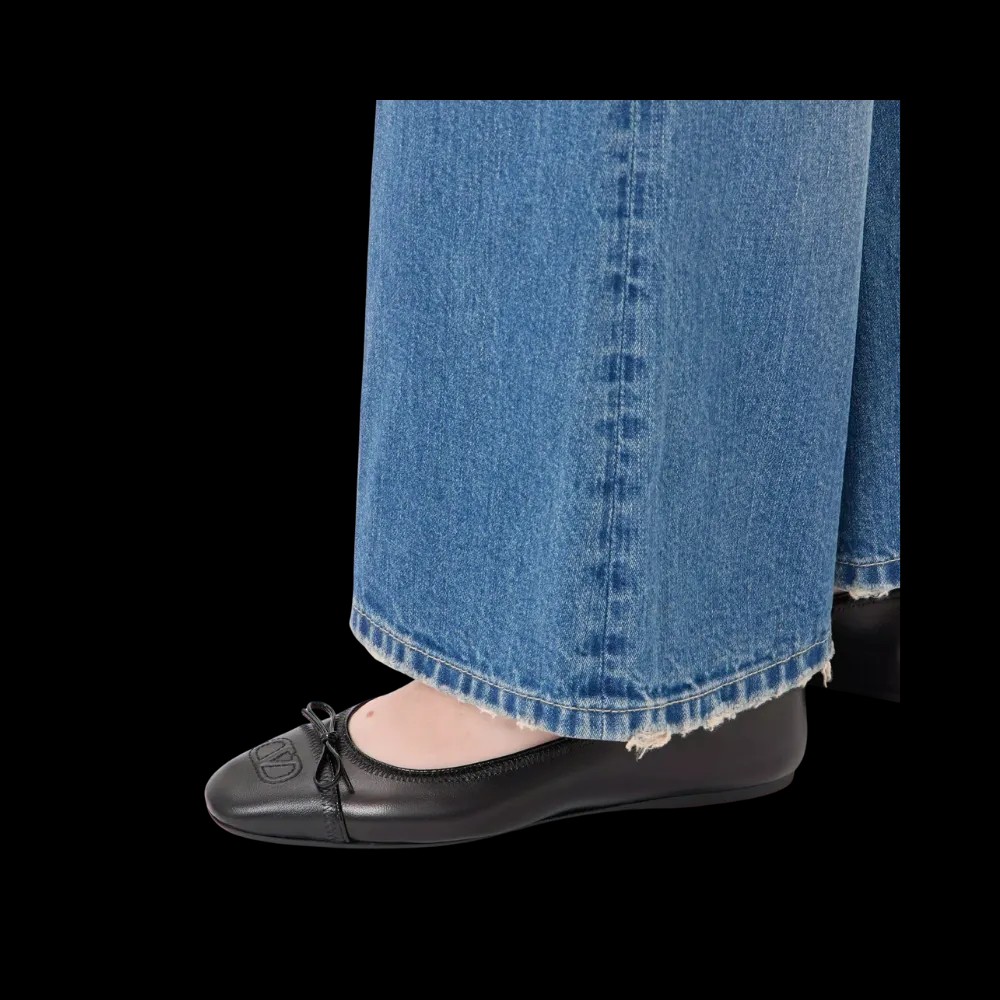 Valentino VLogo Signature Ballerina In Nappa 05mm Black - HypeFly India View 5