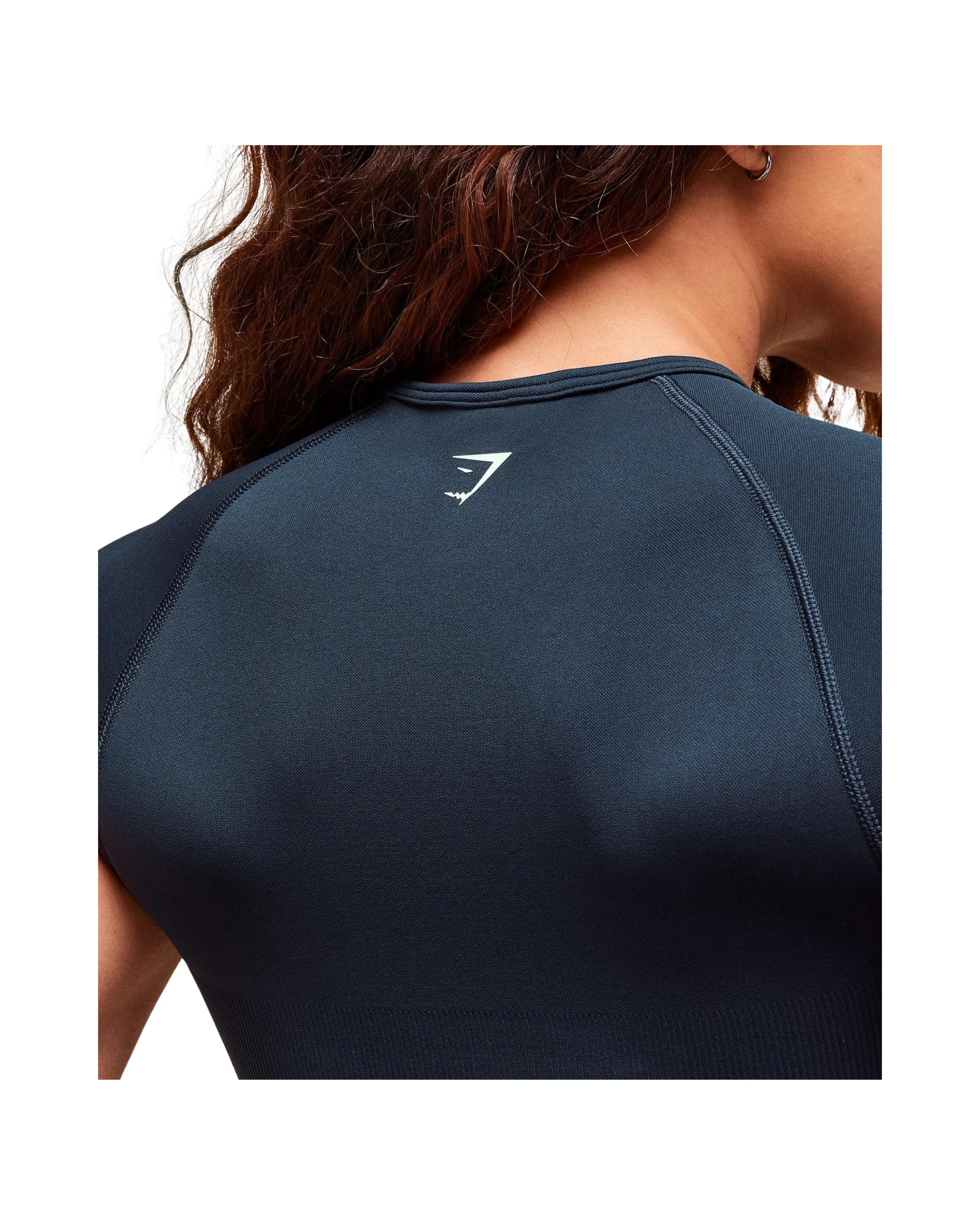 Gymshark Lift Varsity Seamless Midi T-Shirt Heavy Blue - HypeFly India View 5