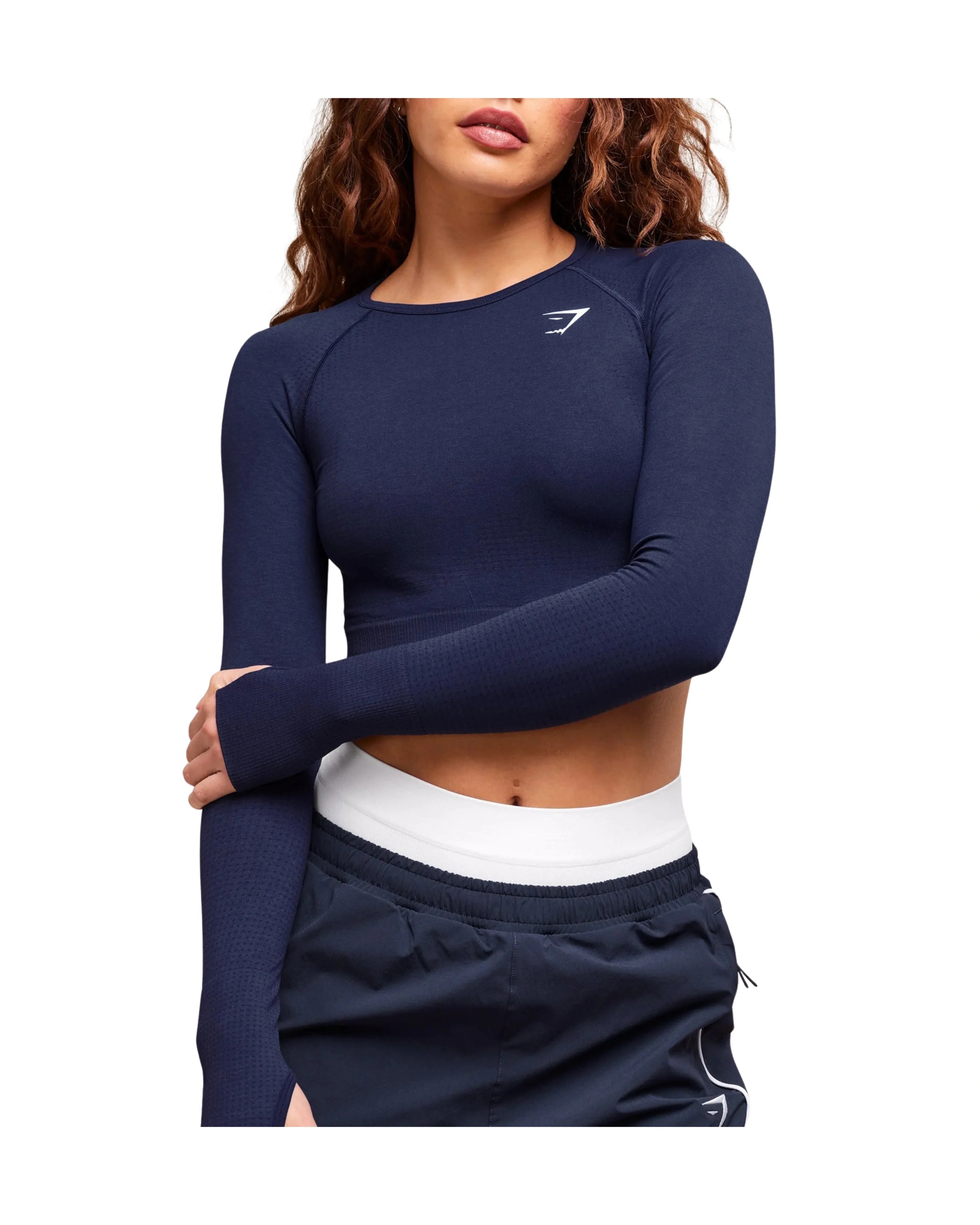Gymshark Vital Crop Top Heavy Blue Marl - HypeFly India View 5