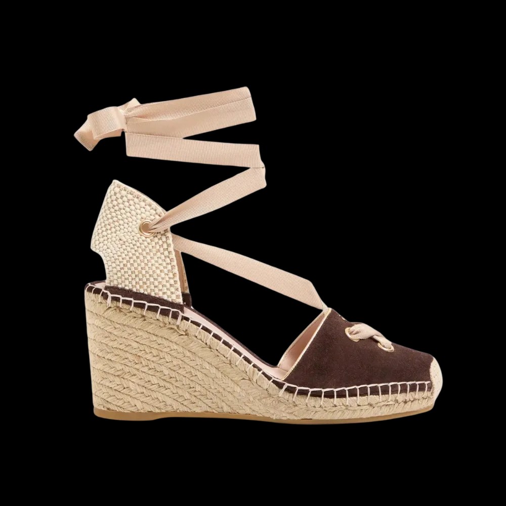 Valentino Resort Wedge In Split Leather 75mm Ebony - HypeFly India View 1