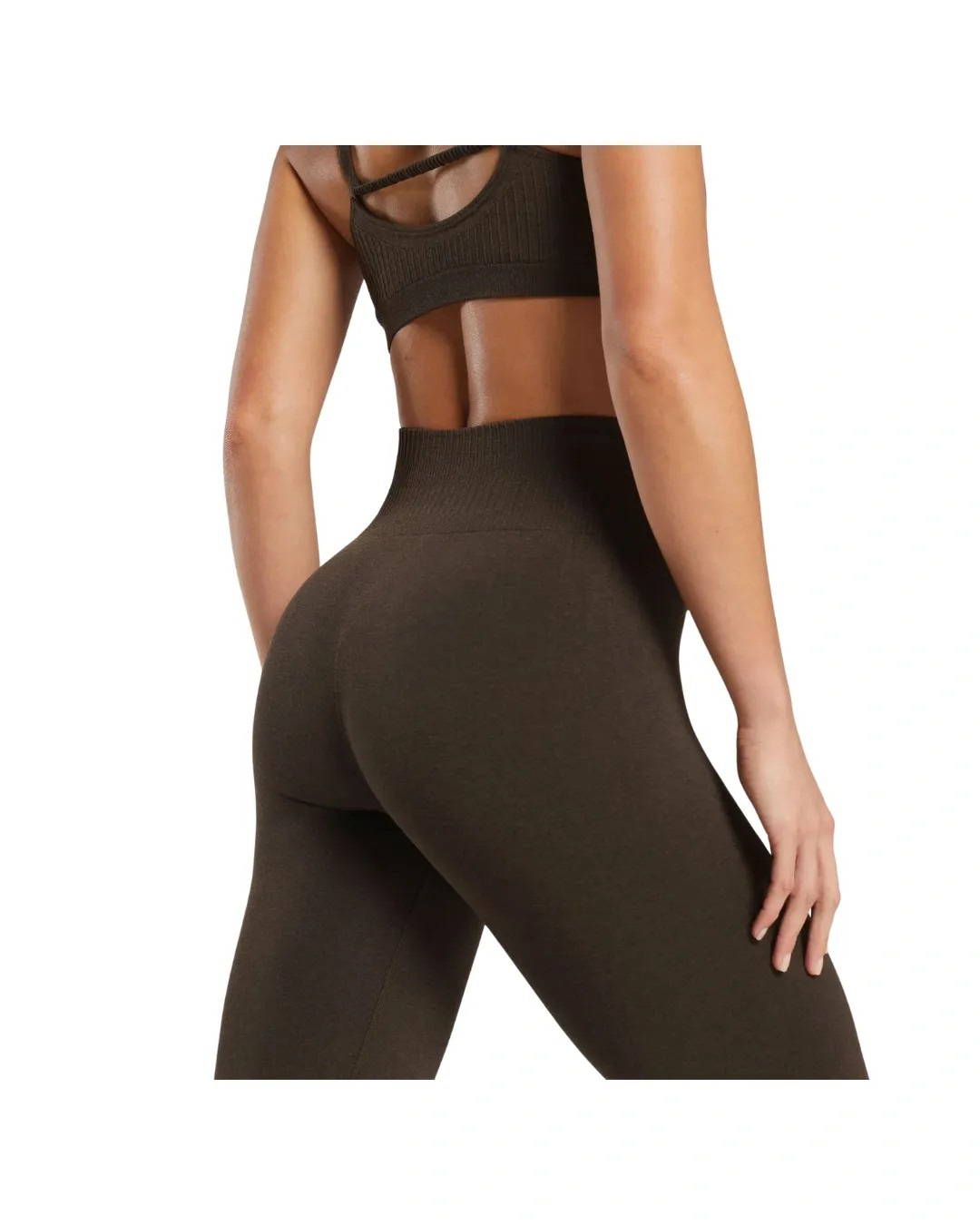 Gymshark Luxe Seamless Flare Leggings Walnut Brown Marl - HypeFly India View 5