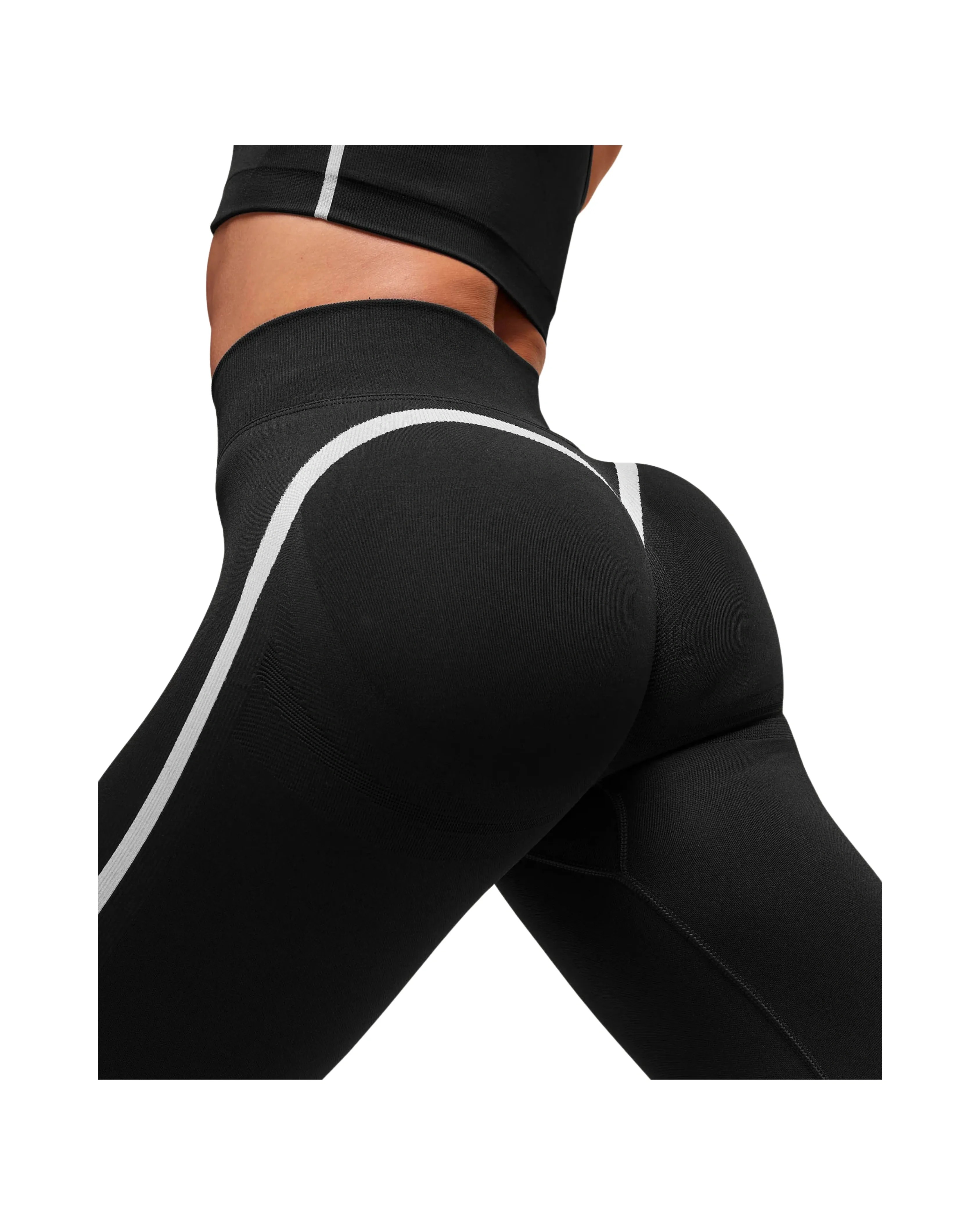 Gymshark Lift Varsity Seamless Leggings Black - HypeFly India View 5