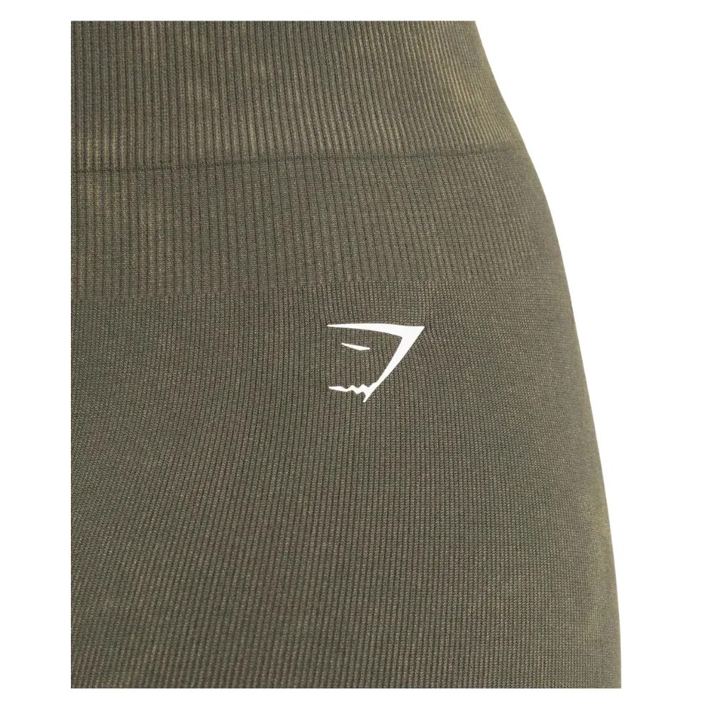 Gymshark Gains Seamless Washed Shorts Strength Green - HypeFly India View 5