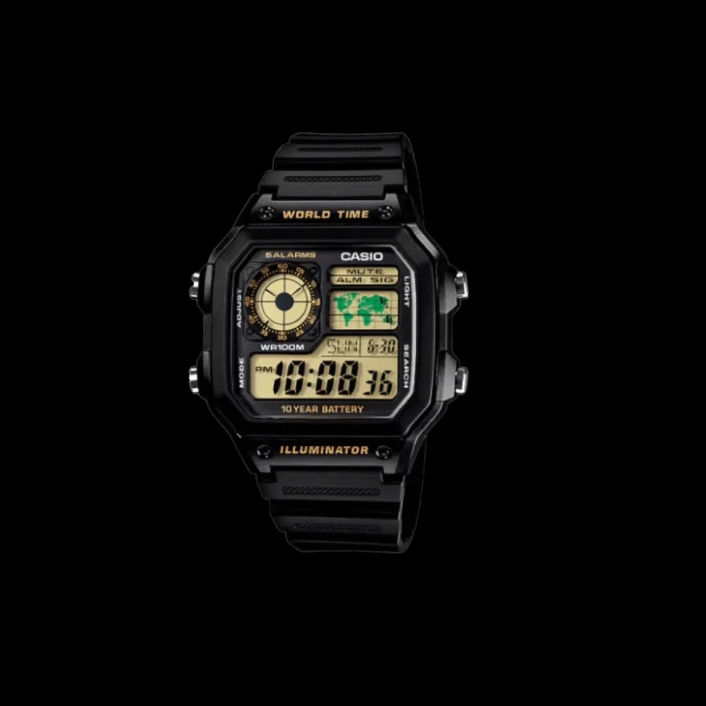 Casio YOUTH AE-1200 series AE-1200WH-1BV Black / Yellow - HypeFly India View 1