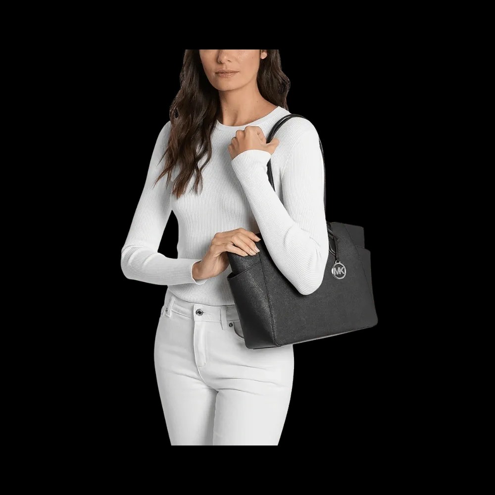 Michael Kors Marilyn Medium Saffiano Leather Tote Bag Black - HypeFly India View 3