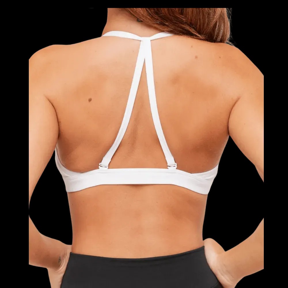 Gymshark Graphic Sports Bra White - HypeFly India View 3