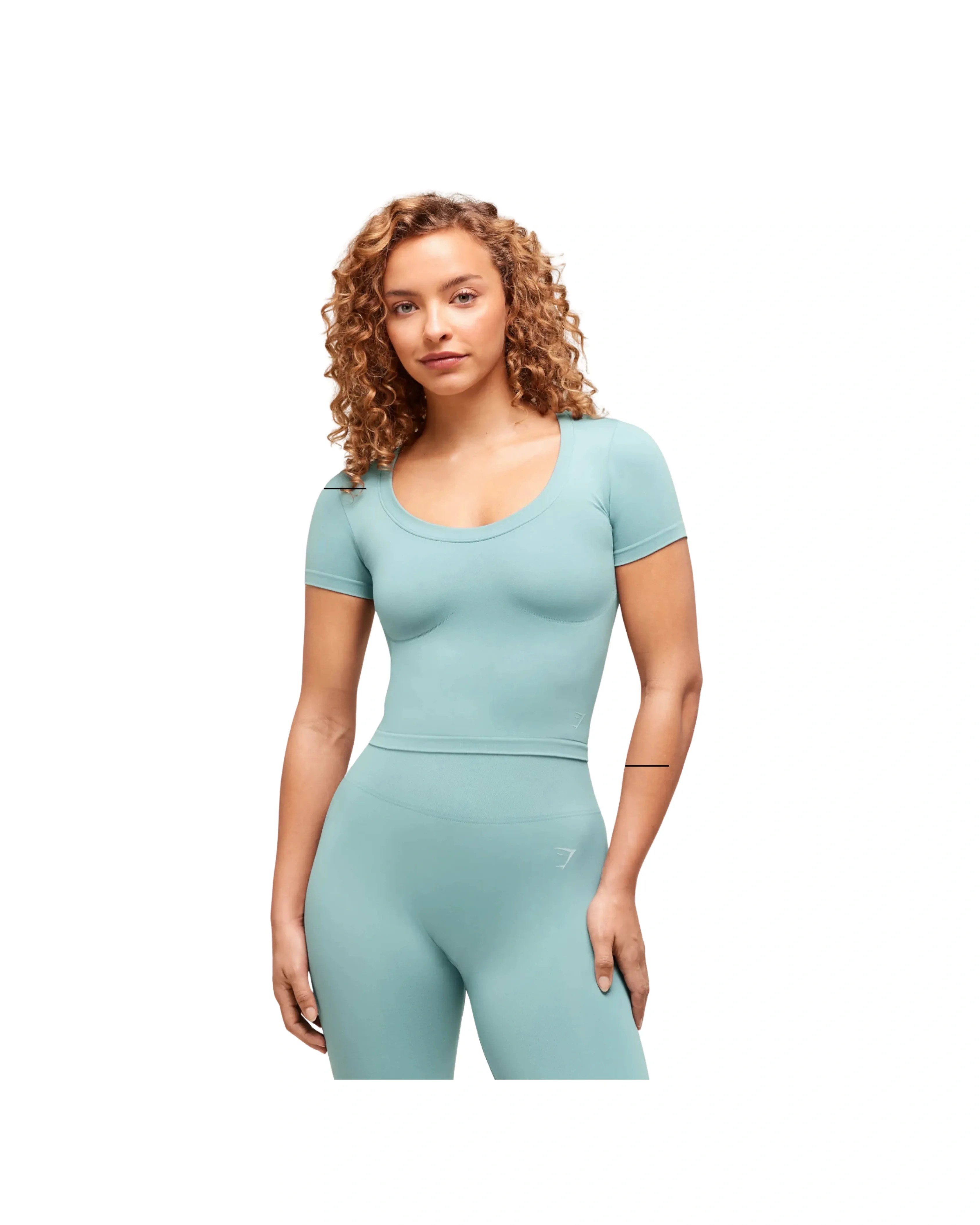 Gymshark Soft Sculpt Midi T-Shirt Rest Blue - HypeFly India View 5