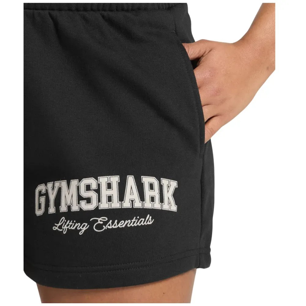Gymshark Lifting Essentials Graphic Brushed 4' Shorts Black - HypeFly India View 5
