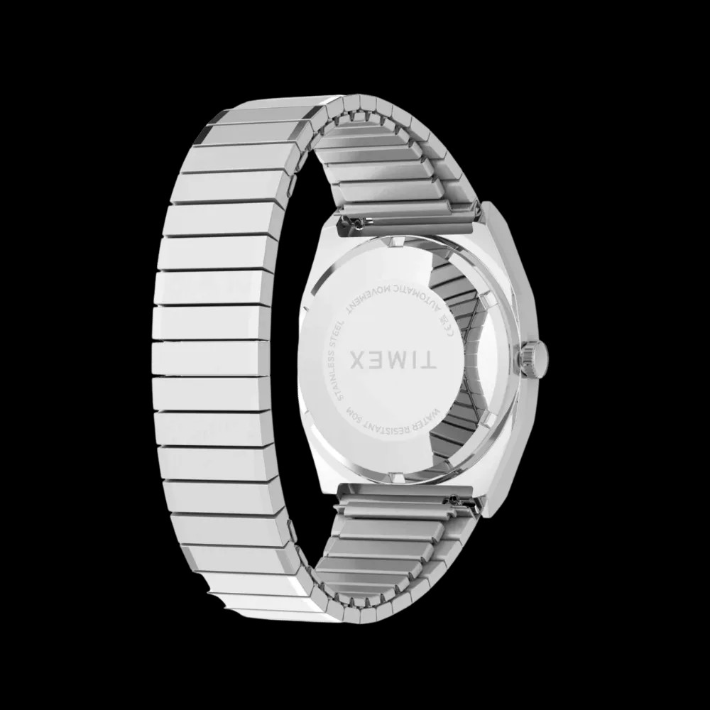 Timex Automatic 1983 E Line 34mm Stainless Steel Expansion Band Watch Blue - HypeFly India View 4
