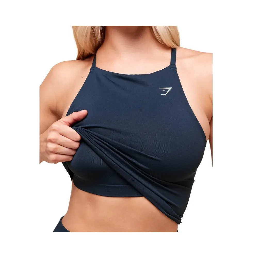 Gymshark Everyday Seamless Tank With Shelf Navy - HypeFly India View 4