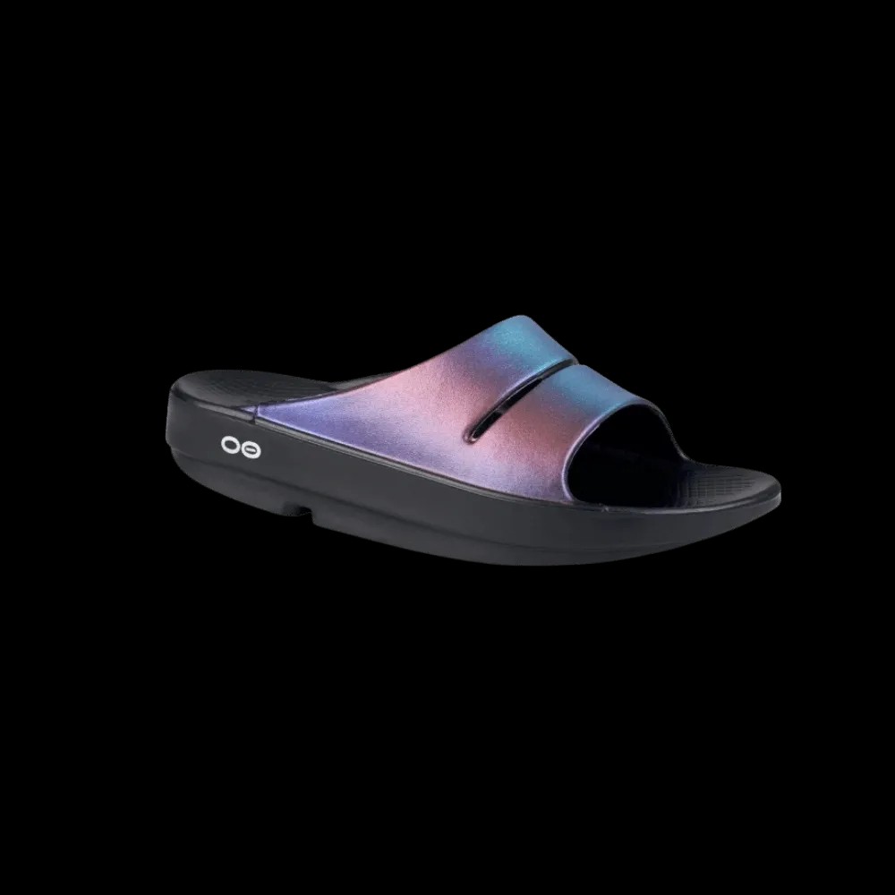 Oofos OOahh Luxe Slide Sandal -Midnight Spectre - HypeFly India View 3