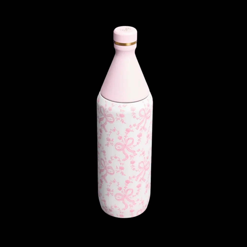 Stanley 1913 X Loveshackfancy Holiday All Day Slim Bottle Coquette Bow Chantilly 34 OZ - HypeFly India View 3