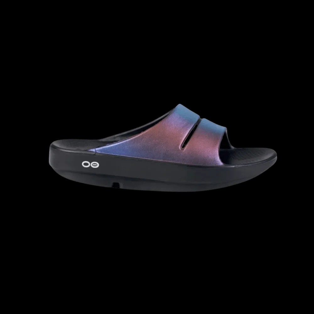 Oofos OOahh Luxe Slide Sandal -Midnight Spectre - HypeFly India View 1