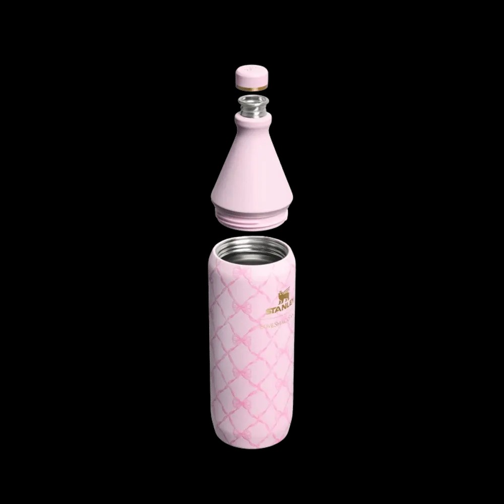 Stanley 1913 X Loveshackfancy Holiday All Day Slim Bottle Baby Bow Pink Peppermint 34 OZ - HypeFly India View 3