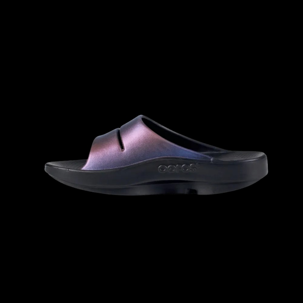 Oofos OOahh Luxe Slide Sandal -Midnight Spectre - HypeFly India View 2