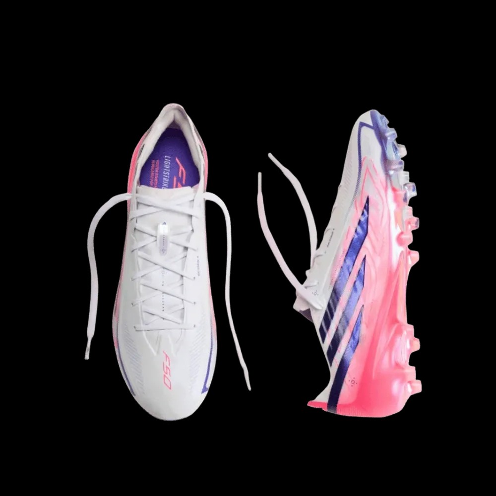 Adidas F50 Hyperfast Elite Artificial Grass Soccer Cleats Cloud White - HypeFly India View 4