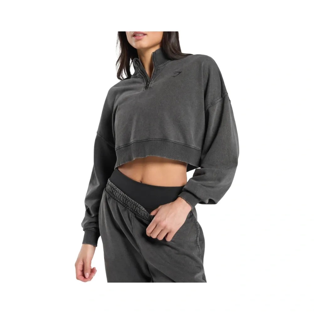 Gymshark Whitney 1/4 Zip Black - HypeFly India View 5