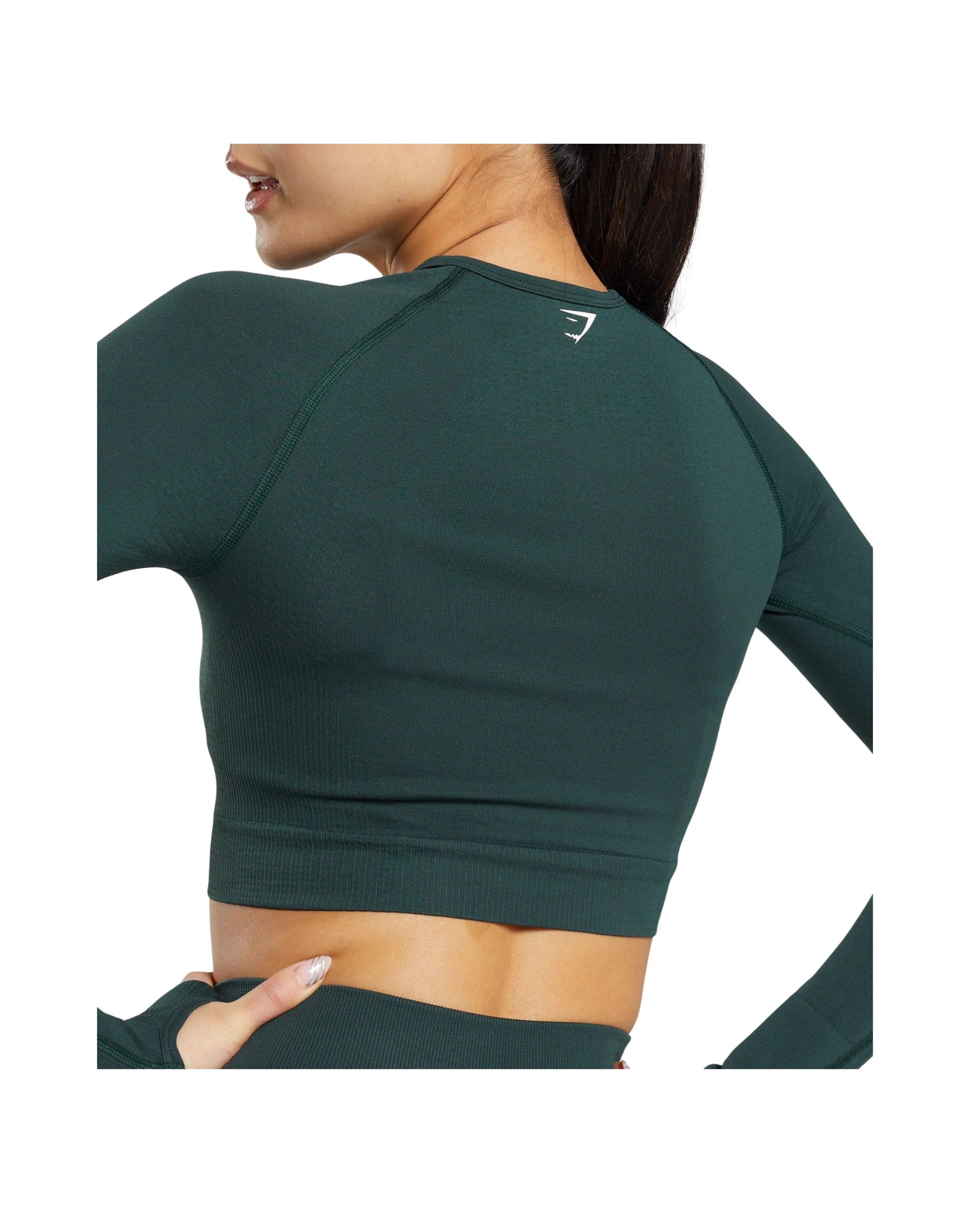 Gymshark Vital Crop Top Woodland Green Marl - HypeFly India View 6