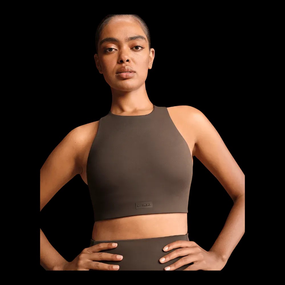 Nike X SkimsWomen's High-Neck Bra Dark Sepia - HypeFly India View 1